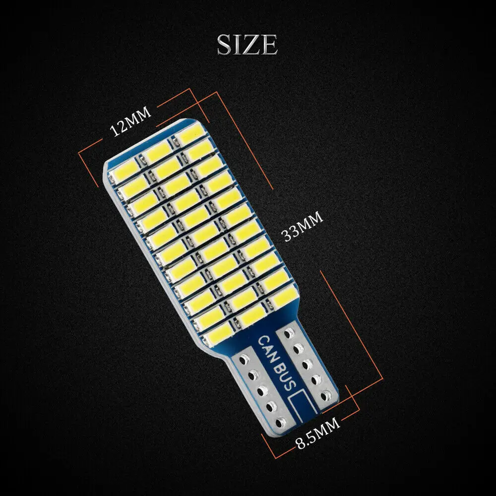 CO LIGHT T10 192 194 168 W5W LED Bulbs 33 SMD 3014 Car Tail Lights Dome Lamp White DC 12V Canbus Error Free Auto Accessories