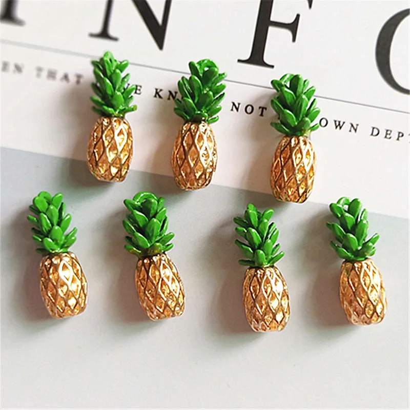 10pcs/lot New Alloy Small Pineapple Buttons Ornaments Jewelry Earrings Choker Hair DIY Jewelry Accessories Handmade