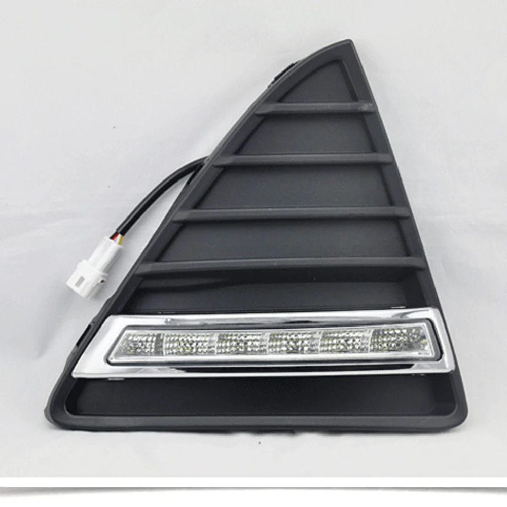 ECAHAYAKU For Ford Focus 3 2012 2013 2014 DRL Day Running Lights 12V LED Daylight Fog lamp waterproof with dimming style Relay