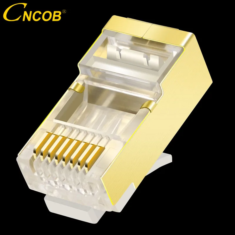 CNCOB Cat6 FTP gold-plated shielded cable connector RJ-45 modular Ethernet connector network crystal head 8P8C rj45 connector
