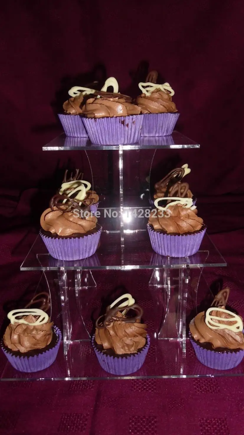 

wedding decoration/ Perspex Sweet Display Stand / 3 Tier Square Cupcake Stand