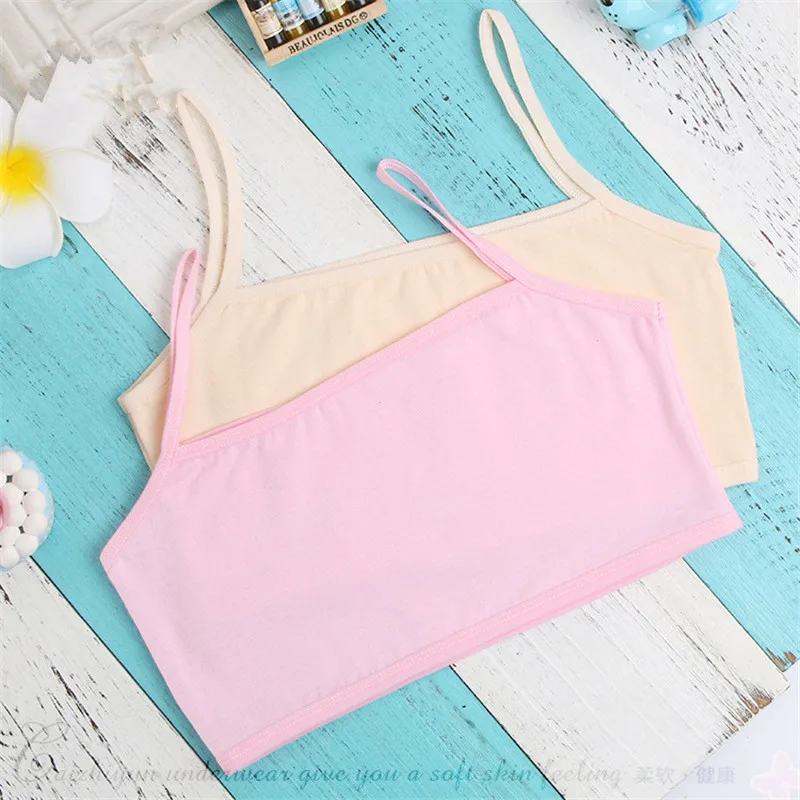 Kids Underwear Model 100% Cotton Girls Tank Top Candy Color Undershirt Girls Singlet Baby Camisole Bra Tops Sport Undies