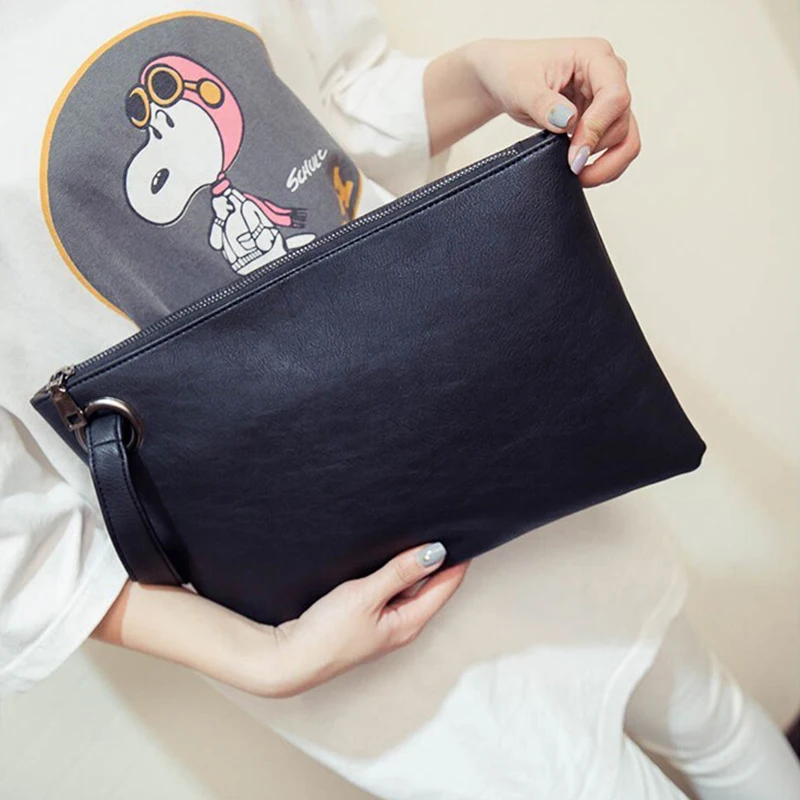 Fashion solid women\'s clutch bag leather women envelope bag clutch pu leather bag female Clutches sac Immediately shipping