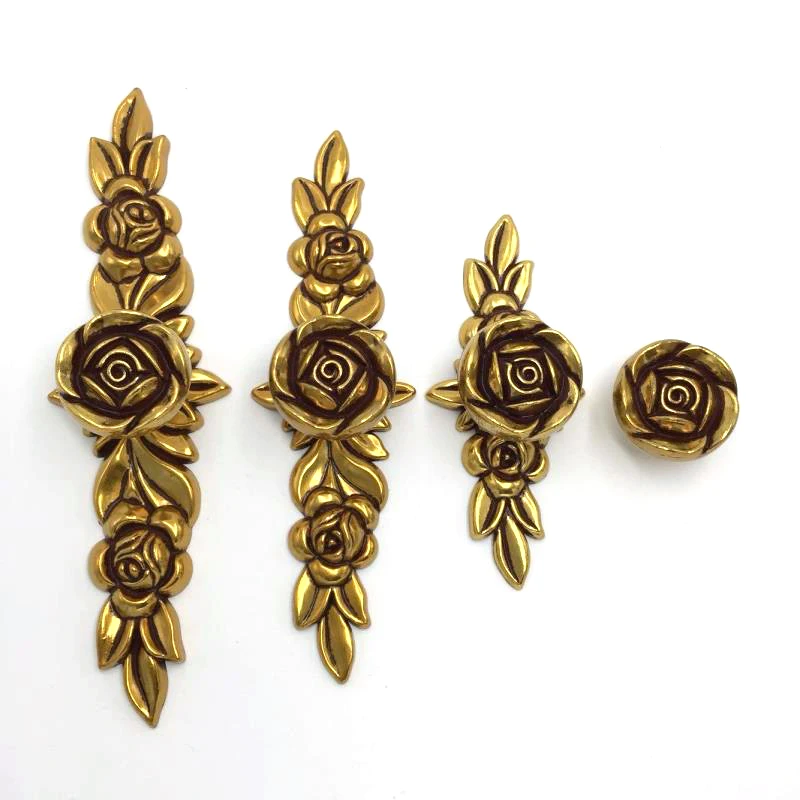 Vintage Door Handles Retro Rose Furniture Handles Antique Drawer Pulls Kitchen Cabinet Handles and Knobs Hardware