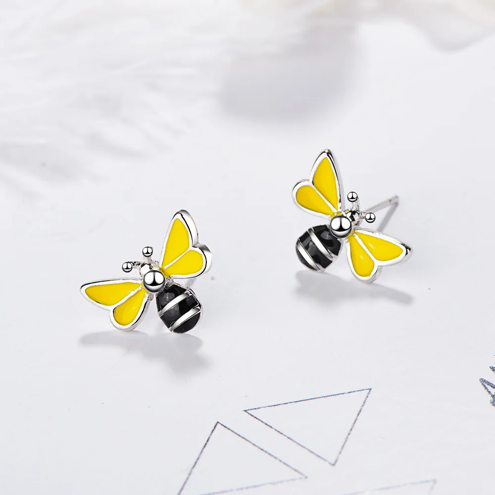 

Buyee 925 Sterling Silver Female Earring Beautiful Bee Earring for Women Fashion Animal Fine Jewelry Earring Gift