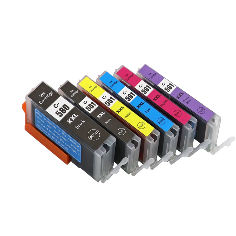 6PK  Compatible PGI580 580XXL CLI 581 XXL ink cartridge for CANON Pixma TR7550 TR8550 TS6150 TS6151 TS8150 TS8151 TS8152