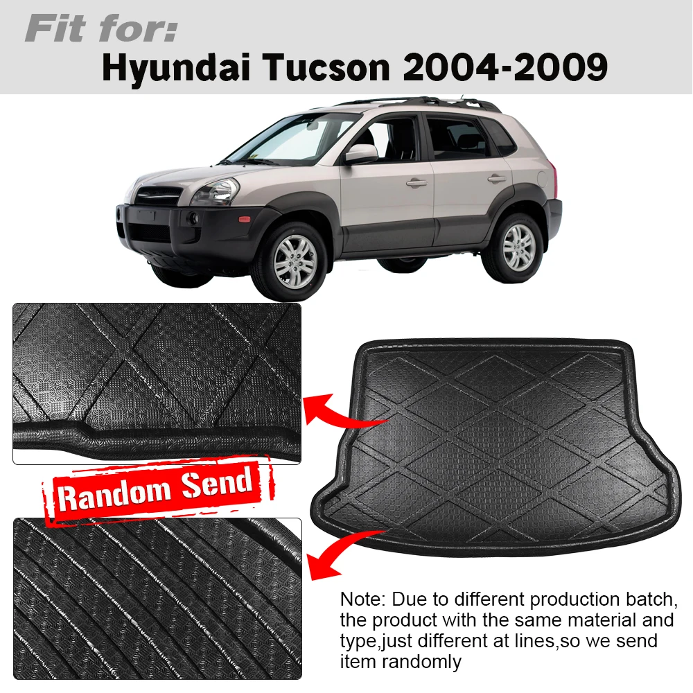 Buildreamen2 Car Trunk Mat Tray Boot Liner Tail Luggage Floor Cargo Carpet Mud For Hyundai Tucson 2004 2005 2006 2007 2008 2009