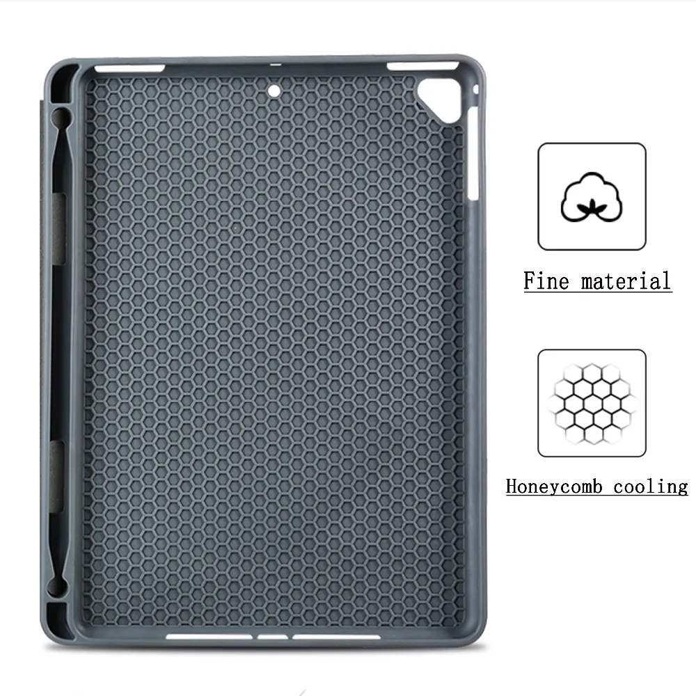 Coque en cuir PU avec plateau à stylo, coque pour iPad Air 3 2 Pro, 10.5, 2017, 2018, 9.7 pouces, pour iPad 10.2, 7e génération