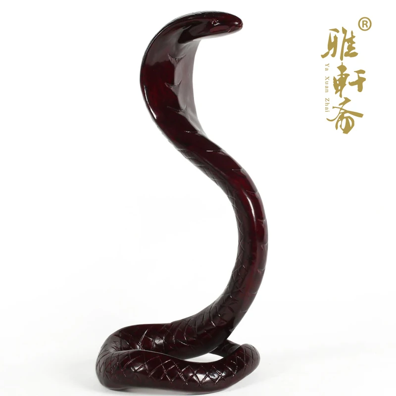 T Zodiac snake mahogany wood carving wood carving crafts birthday Cobra feng shui ornaments Zhaocai