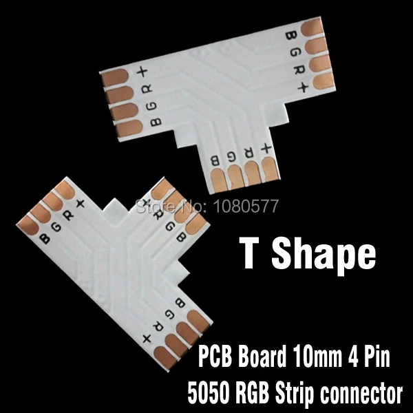 50pcs/lot L T X Shape 10mm 4 Pin 5050 RGB LED Strip Corner Connector, PCB Board Splitter Connector For Direction Changing Use