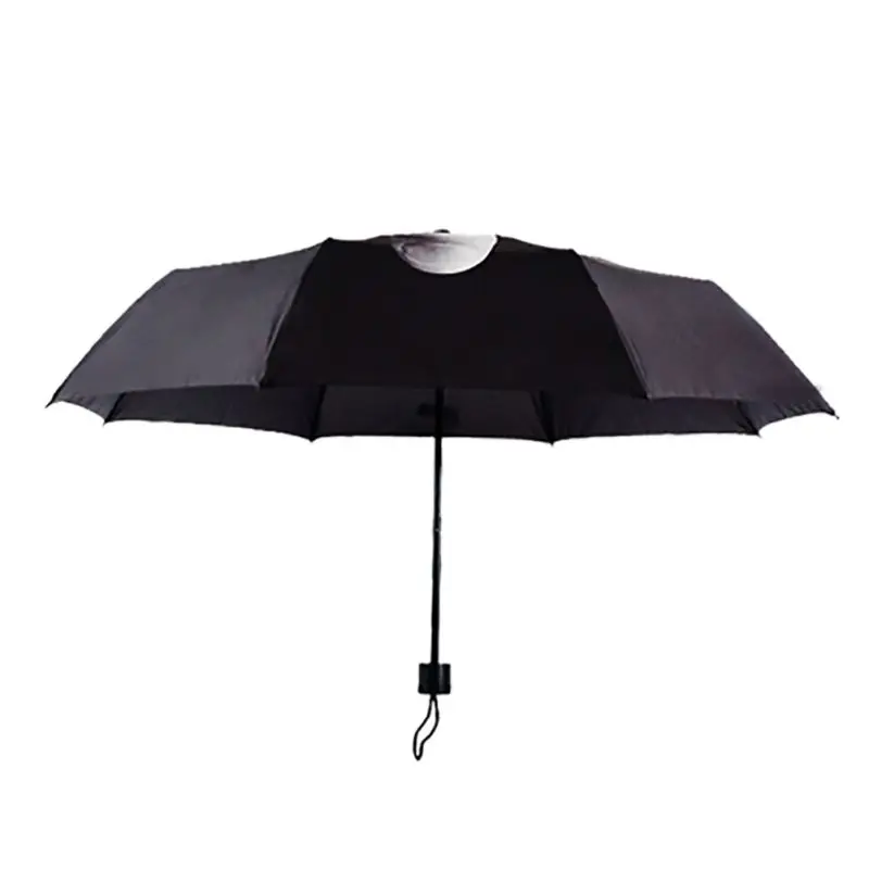 Women Man Rain Umbrella Vertical Middle Finger Funny Design Sunny and Rain Umbrella Three Folding Black Personality Umbrella