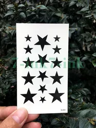 Waterproof Temporary Tattoo Sticker black Pentagram star tattoo flash tatoo fake Water Transfer tatto for Woman Man