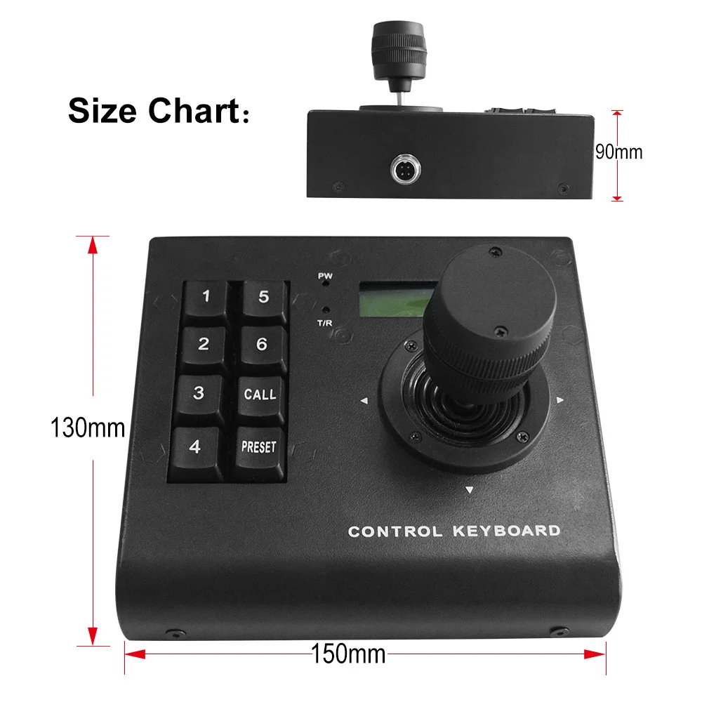 Anxinshi 3-Axis 3D Mini Joystick Keyboard Controller RS485 Pan Tilt Zoom Control Car PTZ CCTV Camera Surveillance DVR etc.