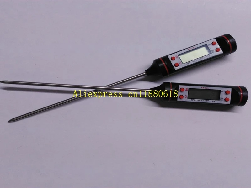 

200pcs/lot Free Shipping Kitchen Cooking Food Meat Probe Digital BBQ Thermometer with battery