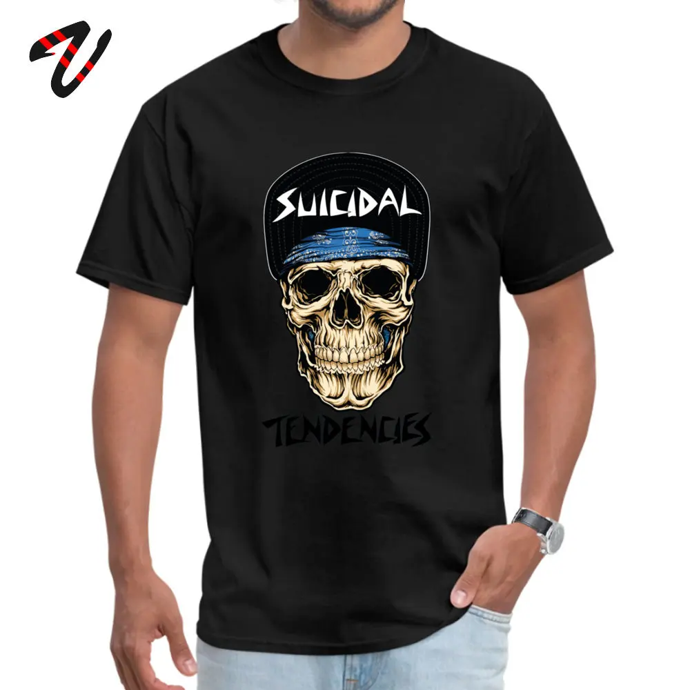 suicidal tendencies skull T-Shirt Normal Sleeve Coupons O-Neck Fabric Tops Shirts Tops & Tees for Men Labor Day