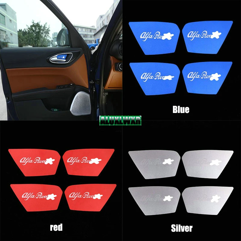 Interior Door Bowl Covers Trim Auto Accessories Accessory Car-styling Aluminum 2018 4pcs/set for Alfa Romeo Giulia Stelvio 2017