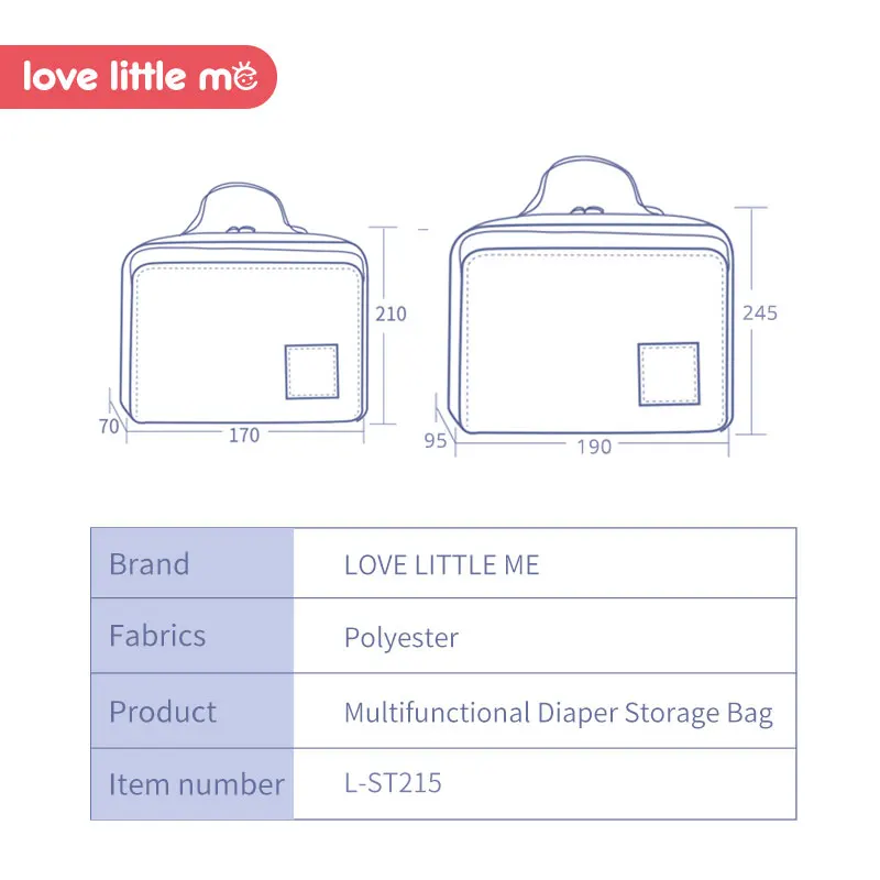 Love Little Me Portable Baby Diaper Bag Maternity Bag Waterproof Wet Cloth Diaper bag Reusable Diaper Cover Baby Care For Mom