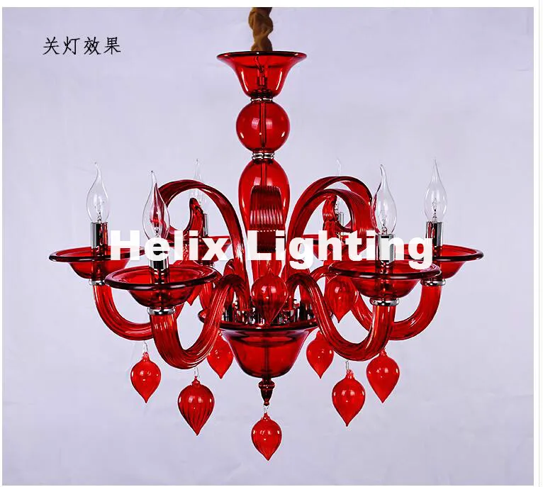 Free Shipping D60cm 6L Red and Green Crystal Chandelier LED Candelabro for Coffee Shop Bar Kid Modern Led Crystal Chandelier