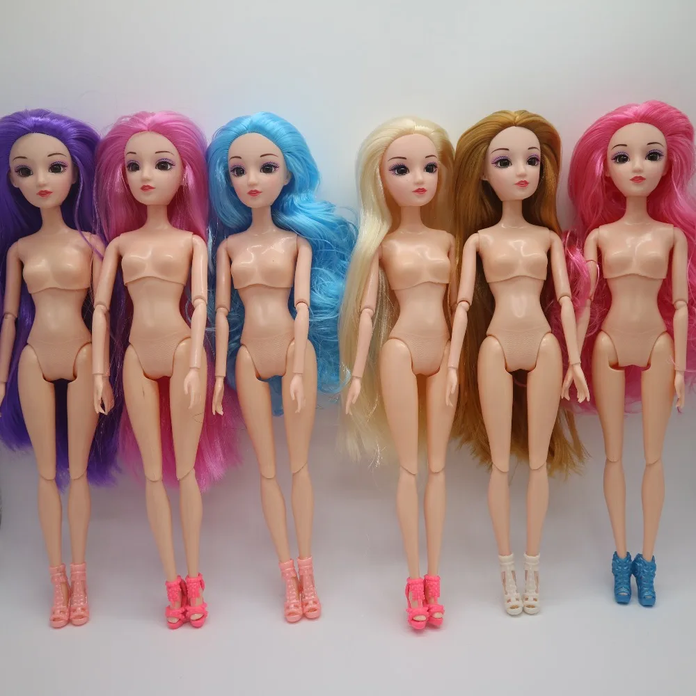 Pre-Sale 3D Eyes Supersize Nude Naked doll /12 Joint Moveable / For DIY Barbi Doll