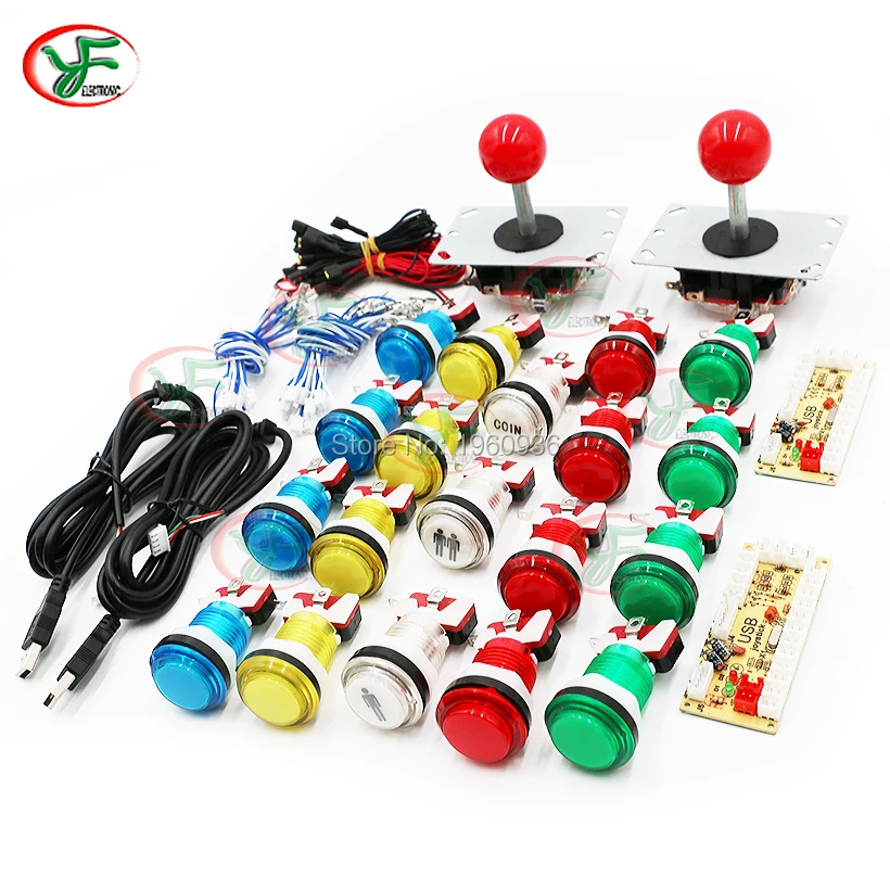 Game Arcade Zero Delay Board DIY USB Encoder To PC Raspberry Pi For 4/ 8 Way Joystick 5V Led Push Button Kits