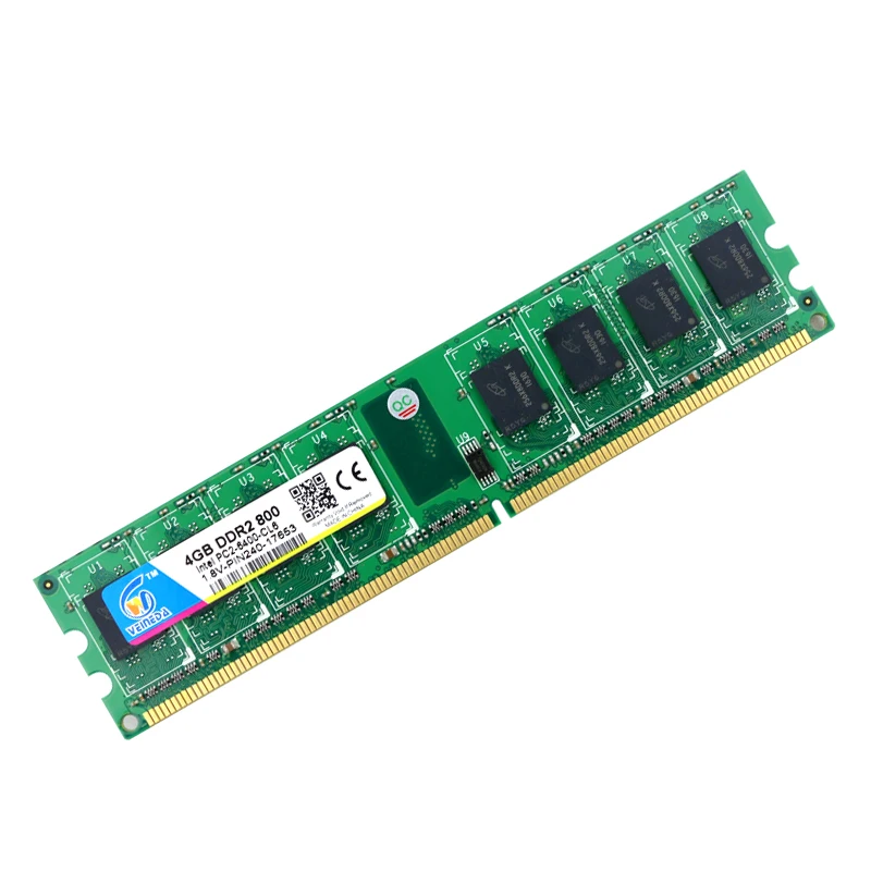 VEINEDA 2Gb 4Gb ddr2 memoria ddr 2 4Gb 800Mhz ddr 2 2g 800 667 533 PC2 - 6400 memory RAM For Intel And AMD Dimm