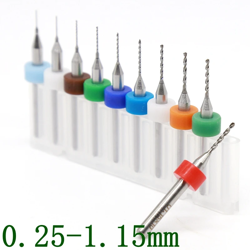 Tungsten Carbide PCB Drill 0.3-1.2mm  10PCS CNC Router Wood Tool Mini Carving Metalworking Multifunction core drill bit