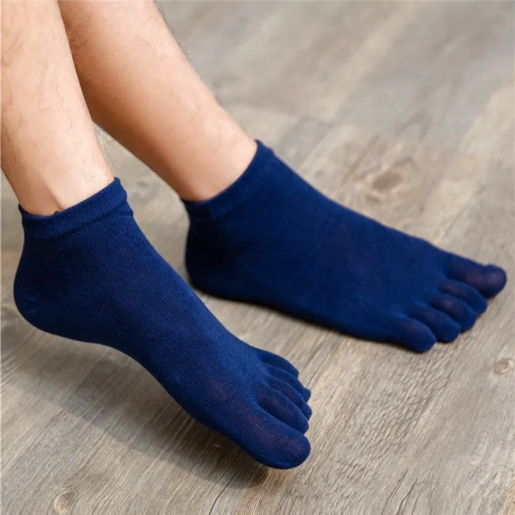 11colors Male Five Finger Socks Men's Cotton Ankle Socks Comfortable Sweat Low Tube 5 Toe Socks 3 Pairs