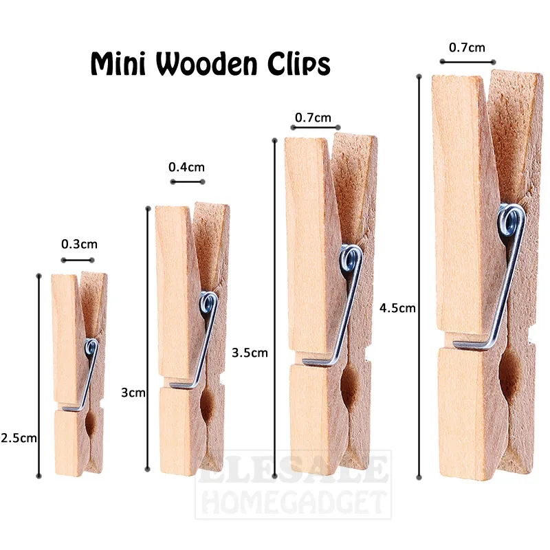 Petites pinces en bois naturel – Parfaites pour organisateurs, DIY et décoration créative