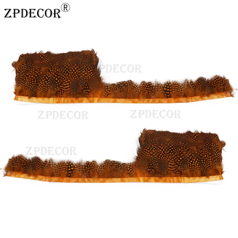 ZPDECOR Wholesale Guinea Hen Plumage Feather Trim 10 Yard Per Pack