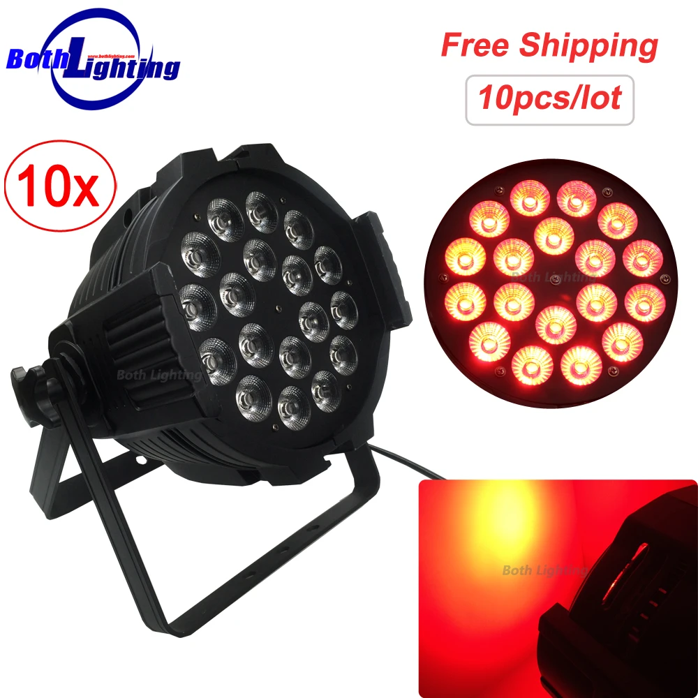 

LED Light Stage DJ DMX 18*18W RGBWA UV Color 6 in 1 LED Flat Can Par Disco Projector Wash Effect Lighting Stage Light