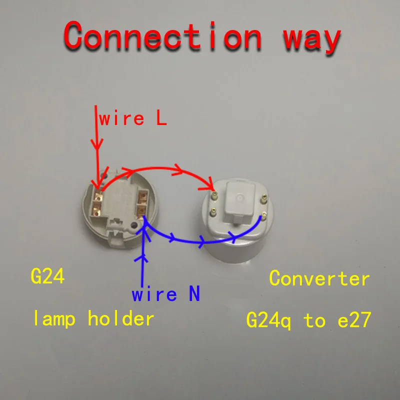 G24 TO E27 adapter, 4Pins G24q to E27 Lamp holder Converter,g24q-1,g24q-2,g24q-3,Gx24q-1 Gx24q-2,Gx24q-3 to E27lampenstar