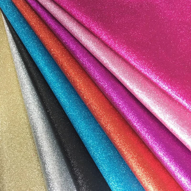 

Hot Sale Synthetic Pu Fine Glitter Leather Fabrics Material 10 Yard Per Bundle