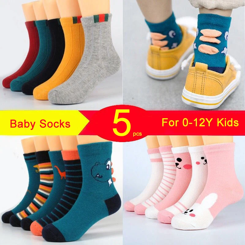 5 pares bebê meninas meias primavera verão algodão bebê recém-nascido meias bebê meias para bebe crianças meias para crianças meninos meias 1-12y