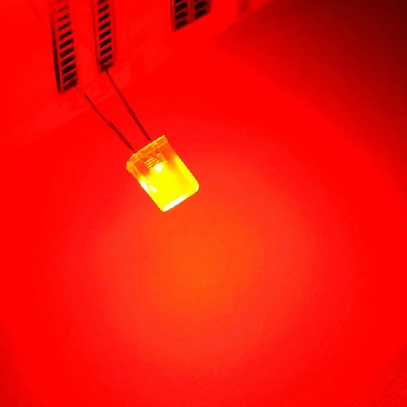 5000PCS/LOT LED light-emitting diode square 2 * 5 * 7mm transparent shell highlighted hair red light water clear