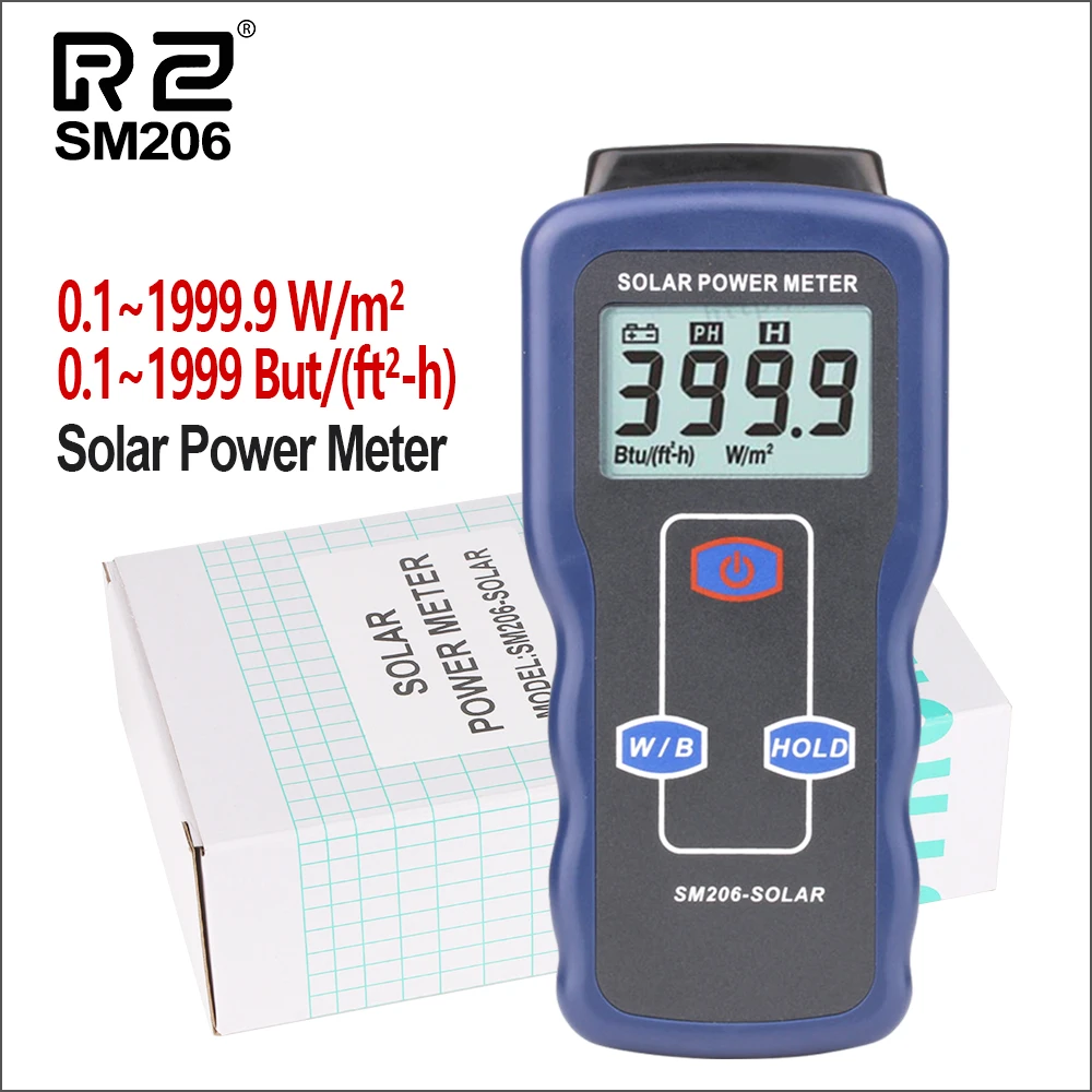 

RZ Solar Power Meters Light Meter Mini Solar Lipo Charger Board Solar Radiation Tester 0.1-1999.9 Solar Lux Power Meter SM206