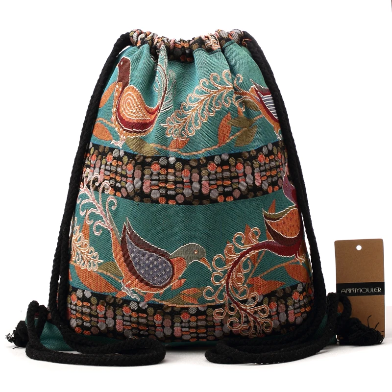 Annmouler – sac à dos Vintage pour femmes, sac à bandoulière en toile de marque, sac à ficelle de Style bohémien, sac de rangement de voyage, sac