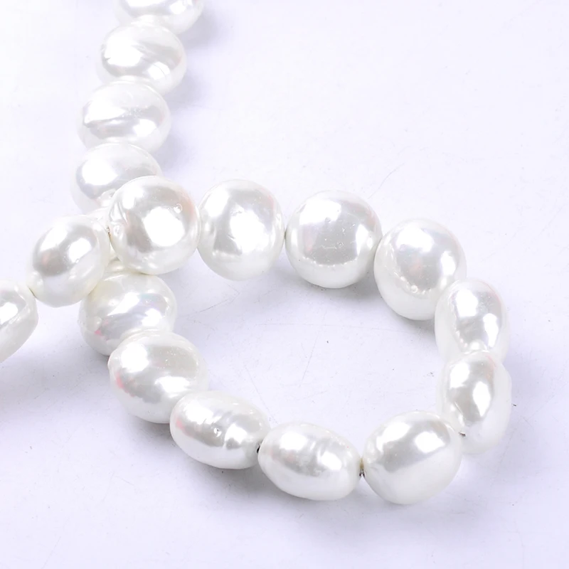 1pack/lot 20mm Fashion Flat Round Natural Shell Pearl Loose Spacer Beads DIY for Jewelry Craft Necklace