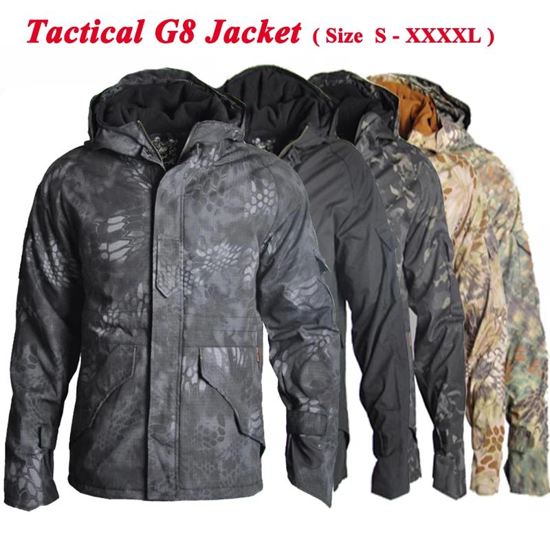 

Tactical G8 Winter Men Thermal Thick Jacket Waterproof Hunting Military Jacket Camouflage Windbreaker Jacket S-XXXXL