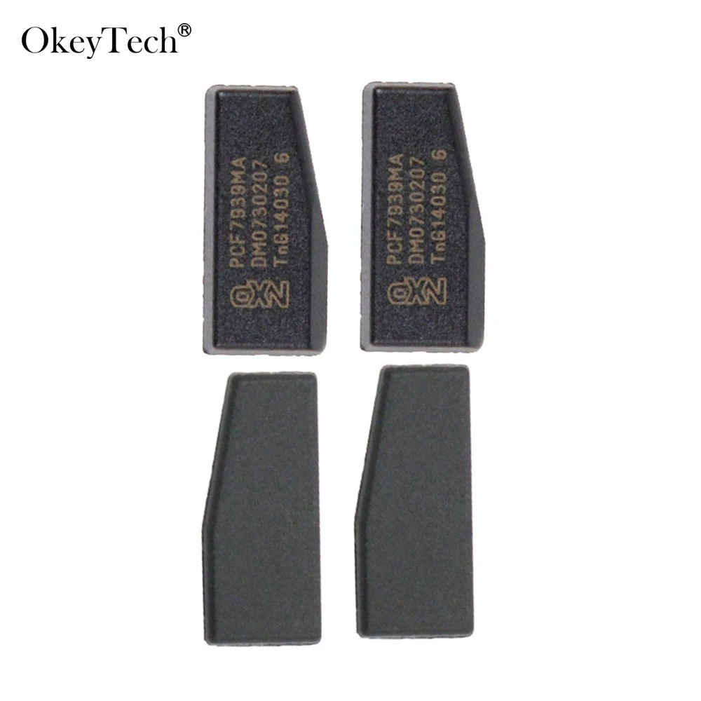 

OkeyTech 10pcs/lot Original Car Key Carbon Transponder Chip Blank For Renault Dacia Duster Logan Sandero Auto PCF7939MA(TP39)