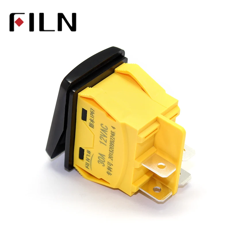 new design 30A/250V Heavy Duty 4 pin DPST IP67 Sealed Waterproof t85 Auto Boat Marine Rocker Switch with LED 12V 24V 110V 220V