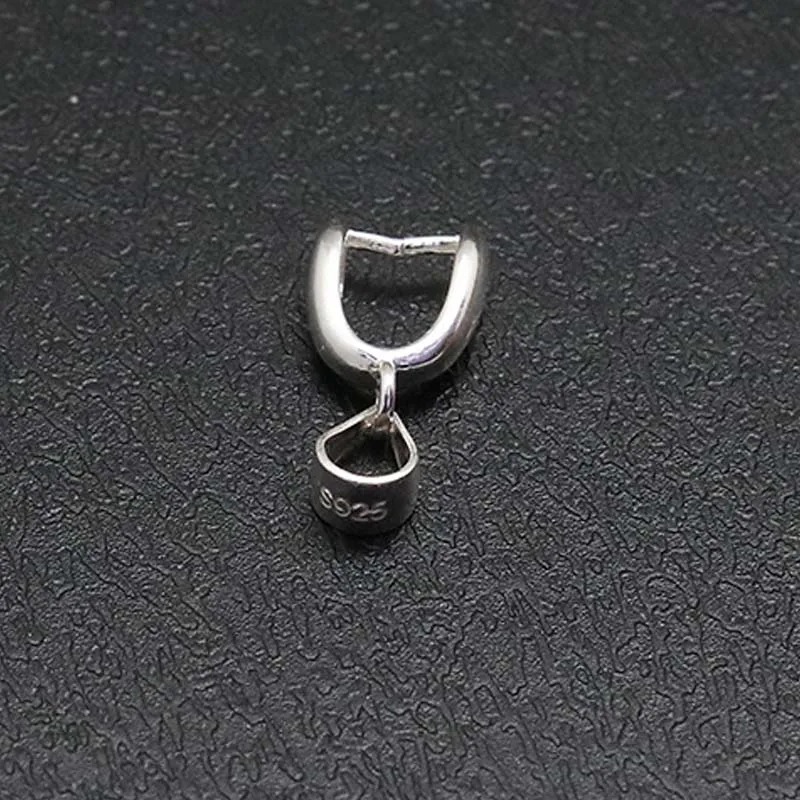 2pcs Genuine Real Pure Solid 925 Sterling Silver Pendant Clip Clasp Pinch Hook Pin Bail Beads Connectors Jewelry Making Findings
