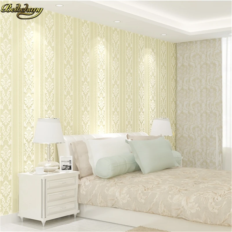 

beibehang papel de parede 3D Wall paper Europe Embossed Flocking Non-Woven Living room TV Background wallpaper for walls 3 d