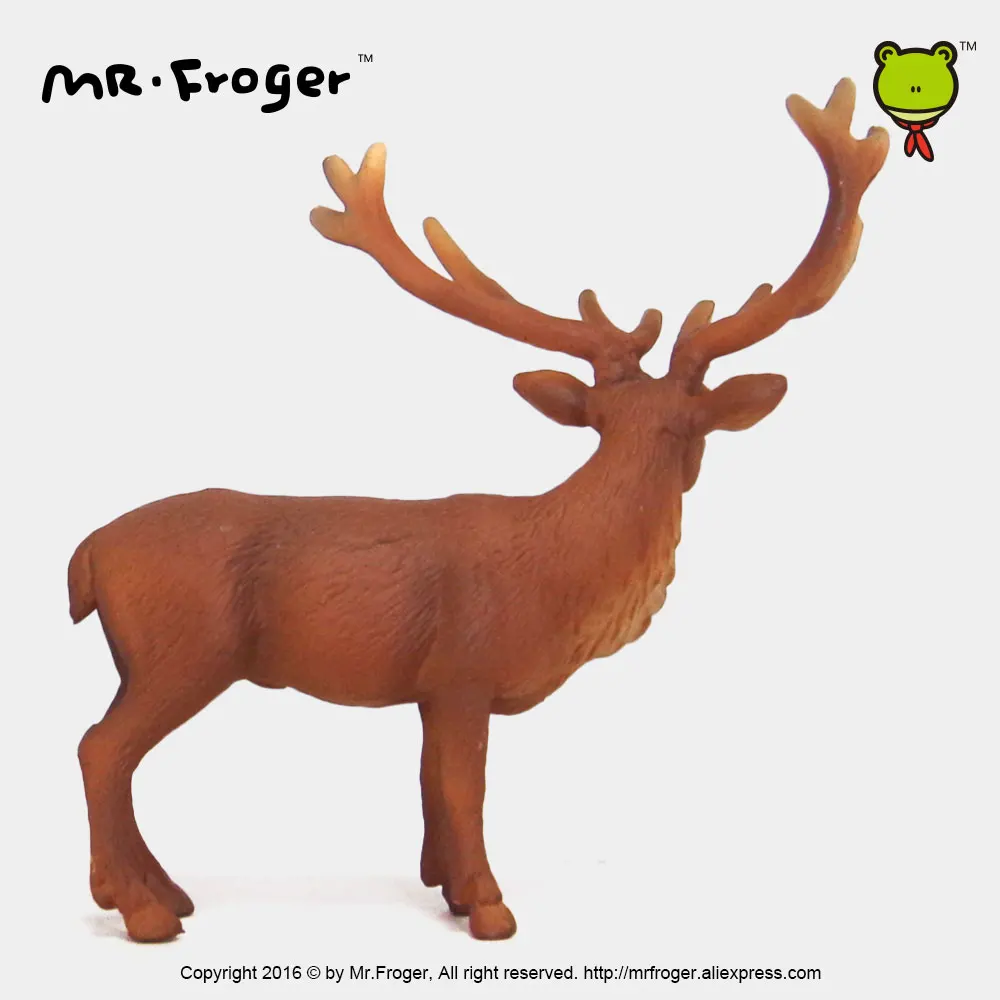 Mr.Froger Elk Model Toy Wild animals toys set Zoo modeling plastic Solid moose wapiti deer Classic Toy Children Animal Models