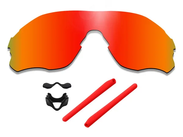 

Glintbay 100% Precise-Fit Fire Red Replacement Lenses and Rubber kit for Oakley EVZero Path Sunglasses