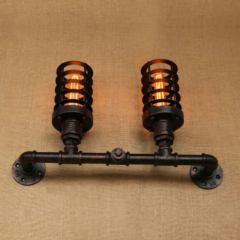 لوفت الرياح الصناعية البخار فاسق الحديد داخلي الجدار مصباح خمر مقهى متجر الملابس بار غرفة نوم تركيب المصابيح الأنابيب الجدار ضوء الصدرية