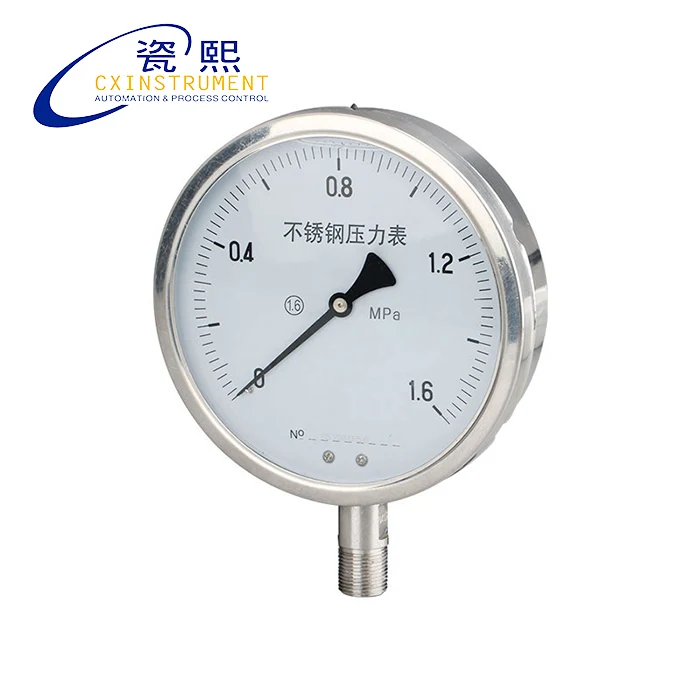 PSI Pressure Gauge With 0~60 Mpa 100mm Radial Install Thread Connection High Accuracy Hydraulic Pressure Gauge