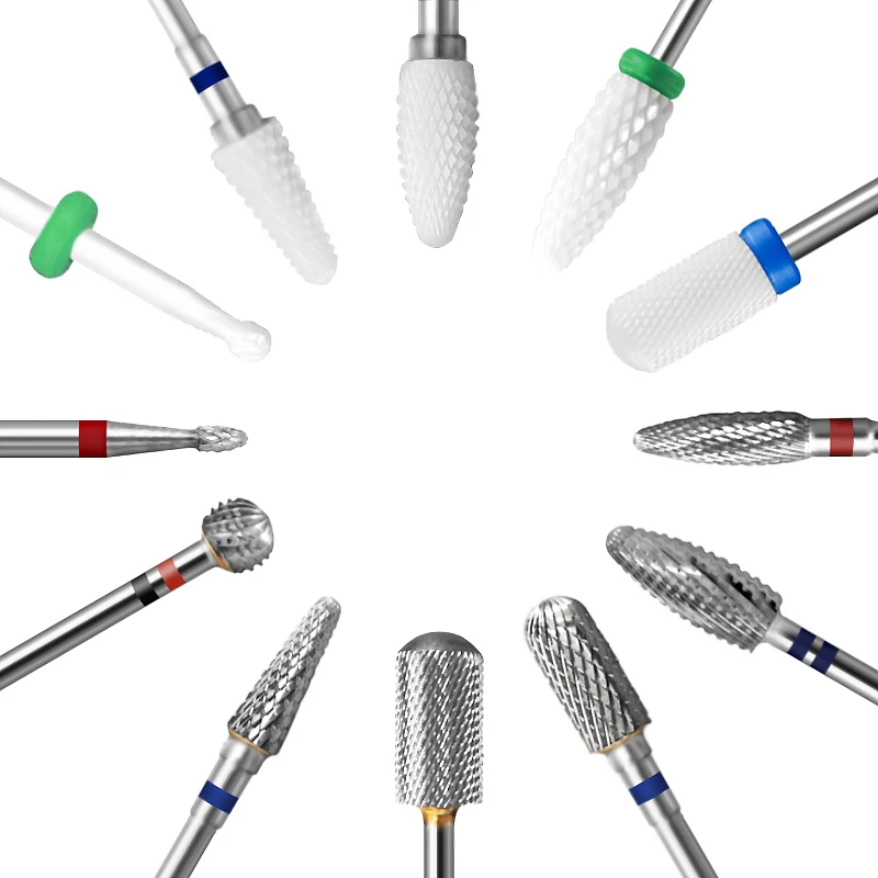 Keramik Nagel bohrer Cutter Nägel Zubehör Edelstahl Nagel bohrer Maniküre Bohrer Nail Art Werkzeuge
