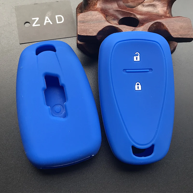 ZAD Silicone Rubber car key cover case FOB for Chevrolet Cruze Spark 2016 2 buttons Smart remote key shell holder