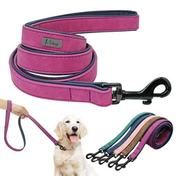 4ft Hund Leine 2 Schicht Weiche Leder Hund Leine Pet Dog Walking Training Führt mit Padded Griff für Medium Large hunde Pitbull