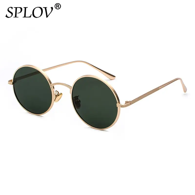 SPLOV Retro Punk Style Men Sunglasses Women Vintage Round Metal Frame Colorful Lens Sun Glasses Fashion Eyewear Gafas Sol UV400